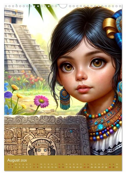 Produktbild: Regenwaldkinder - Ein vom Leben der Mayas inspierter Kinderkalender (Wandkalender 2026 DIN A3 hoch), CALVENDO Monatskalender
