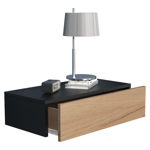 Produktbild: Holz Wandschublade Wand H&auml;nge Nachttisch Usal M60