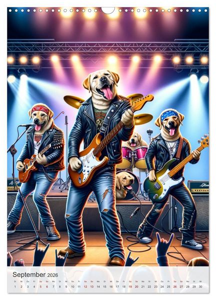 Produktbild: Rockstar Labbi (Wandkalender 2026 DIN A3 hoch), CALVENDO Monatskalender