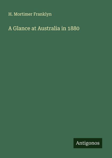 Produktbild: A Glance at Australia in 1880