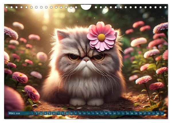 Produktbild: Katzenlaunen - Durch das Jahr mit Fluff und Grummeln (Wandkalender 2026 DIN A4 quer), CALVENDO Monatskalender