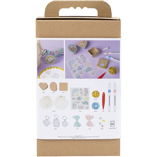 Produktbild: Creativ Company Kreativ Set Dekoration, Kartons, Muscheln, Kerzenhalter, Pastellfarben