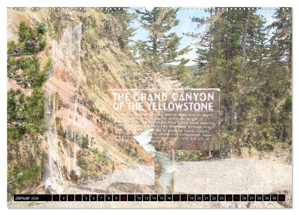 Produktbild: Wunderwelt Yellowstone 2026 (hochwertiger Premium Wandkalender 2026 DIN A2 quer), Kunstdruck in Hochglanz