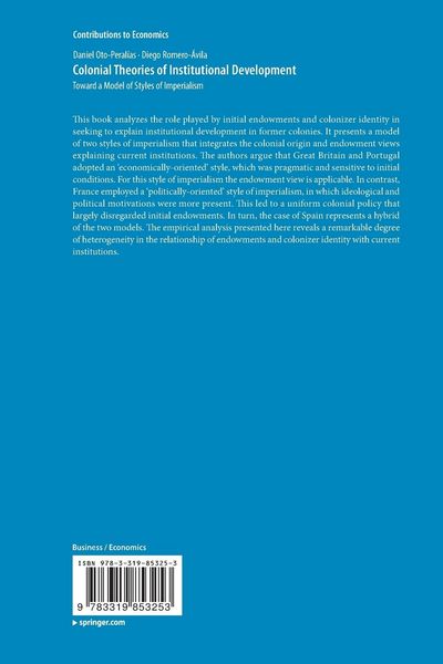 Produktbild: Colonial Theories of Institutional Development