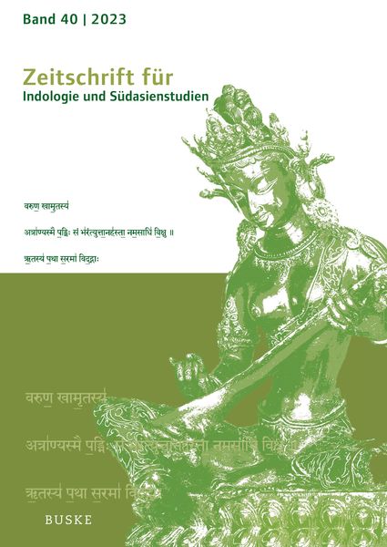 Produktbild: Zeitschrift f&uuml;r Indologie und S&uuml;dasienstudien