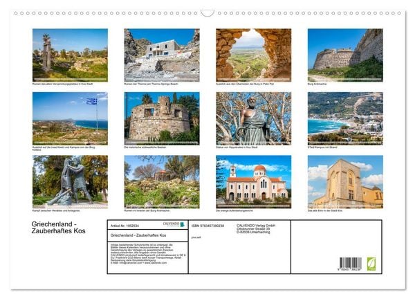 Produktbild: Griechenland - Zauberhaftes Kos (Wandkalender 2026 DIN A2 quer), CALVENDO Monatskalender