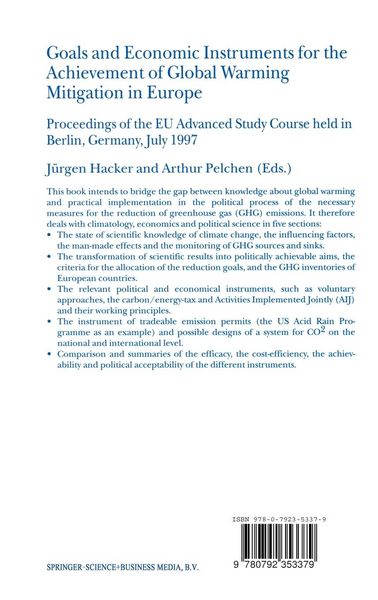 Produktbild: Goals and Economic Instruments for the Achievement of Global Warming Mitigation in Europe