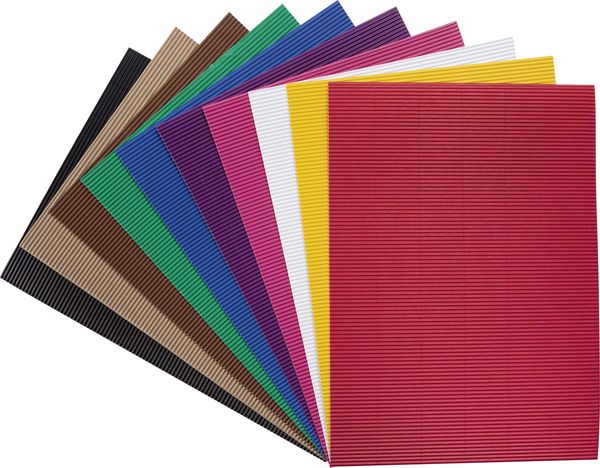 Produktbild: Folia Bastell-Wellpappe E-Welle 25x35cm, 10 Blatt farbig