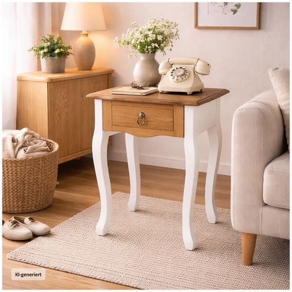 Produktbild: HTI-Living Beistelltisch mit Schublade Retro Beistelltisch mit Schublade Retro