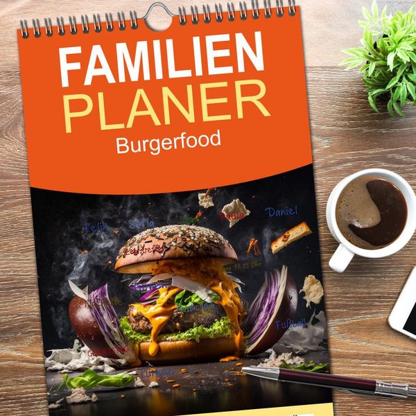 Produktbild: Familienplaner 2026 - Burgerfood mit 5 Spalten (Wandkalender, 21 x 45 cm) CALVENDO