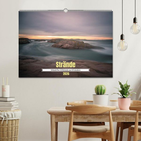 Produktbild: Urlaub Pur, 12 Str&auml;nde aus 12 L&auml;ndern (Wandkalender 2026 DIN A2 quer), CALVENDO Monatskalender