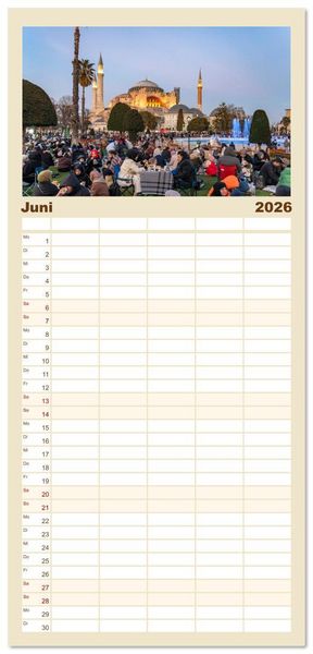 Produktbild: Familienplaner 2026 - Istanbul - Faszination Moschee mit 5 Spalten (Wandkalender, 21 x 45 cm) CALVENDO