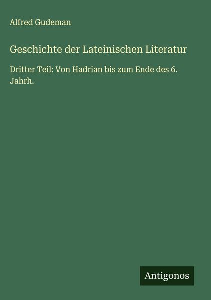 Produktbild: Geschichte der Lateinischen Literatur