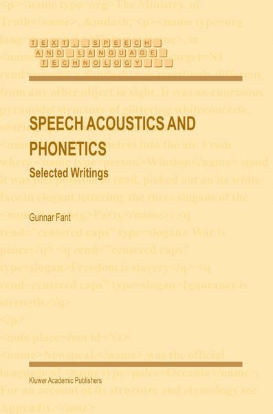 Produktbild: Speech Acoustics and Phonetics