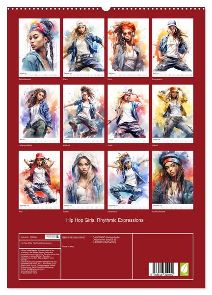 Produktbild: Hip Hop Girls. Rhythmic Expressions (hochwertiger Premium Wandkalender 2026 DIN A2 hoch), Kunstdruck in Hochglanz