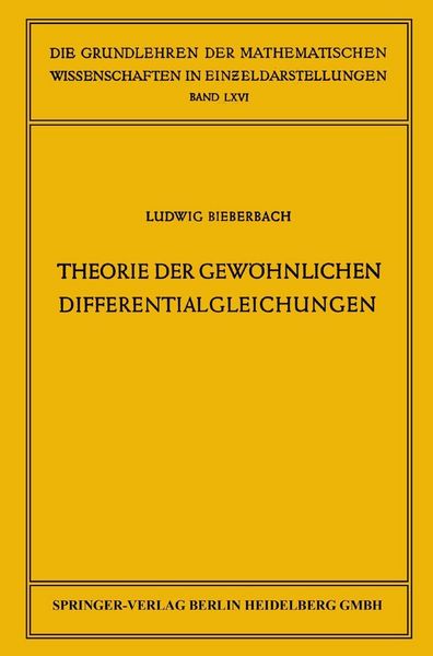 Produktbild: Theorie der gew&ouml;hnlichen Differentialgleichungen
