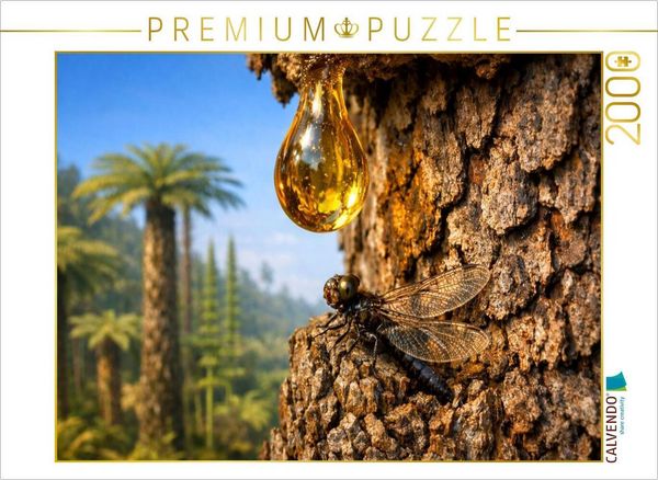 CALVENDO Puzzle Ein Urzeit Insekt, das bald zu Bernstein wird | 2000 Teile Lege-Größe 90x67cm Foto-Puzzle für glückliche Stunden