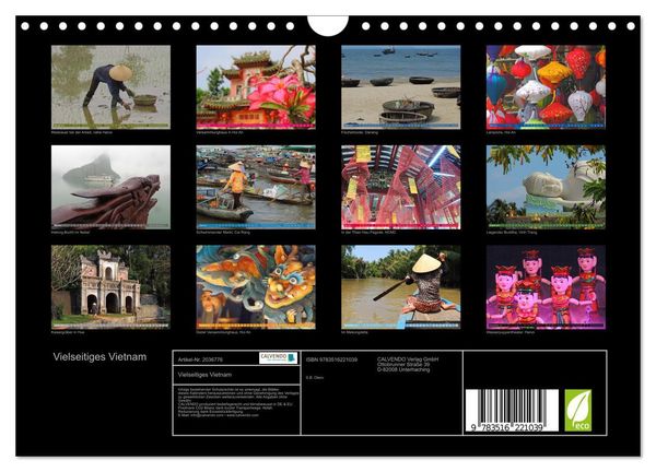 Produktbild: Vielseitiges Vietnam (Wandkalender 2026 DIN A4 quer), CALVENDO Monatskalender