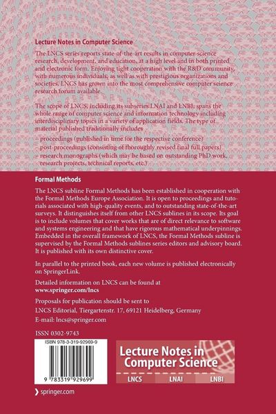 Produktbild: Software Engineering and Formal Methods
