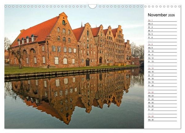 Produktbild: Hansestadt L&uuml;beck / Geburtstagskalender (Wandkalender 2026 DIN A3 quer), CALVENDO Monatskalender