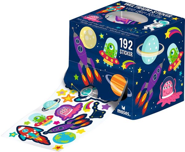 Produktbild: Sticker von der Rolle Weltall, Ozean und Haustiere