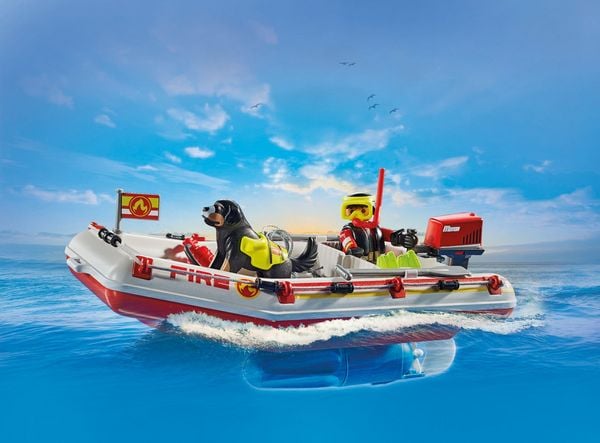 Produktbild: PLAYMOBIL 71464 Feuerwehrboot mit Aqua Scooter