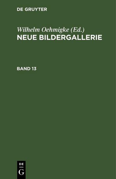 Produktbild: Neue Bildergallerie. Band 13