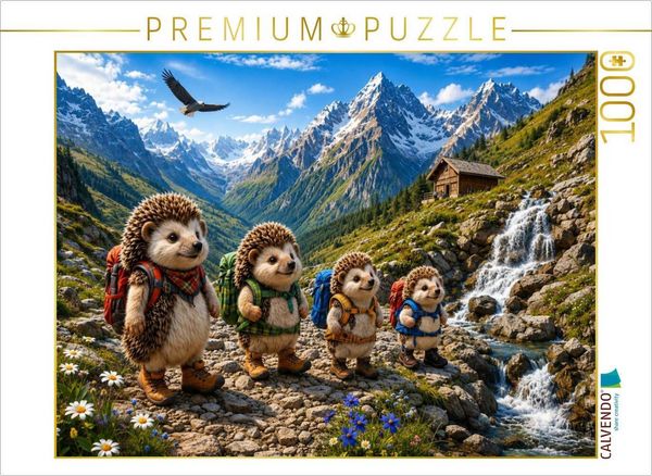 CALVENDO Puzzle Die Igelwanderer der Alpen | 1000 Teile Lege-Größe 64 × 48 cm Foto-Puzzle für glückliche Stunden