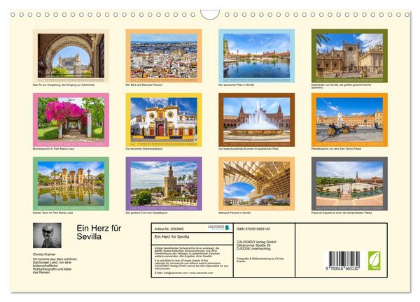 Produktbild: Ein Herz f&uuml;r Sevilla (Wandkalender 2026 DIN A3 quer), CALVENDO Monatskalender