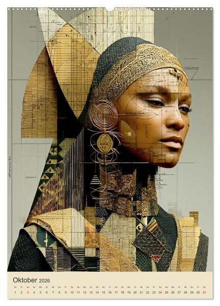 Produktbild: Afrikanische Anmut in Geometrie (Wandkalender 2026 DIN A2 hoch), CALVENDO Monatskalender
