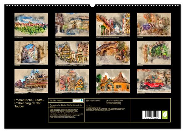Produktbild: Romantische St&auml;dte - Rothenburg ob der Tauber (hochwertiger Premium Wandkalender 2026 DIN A2 quer), Kunstdruck in Hochglanz