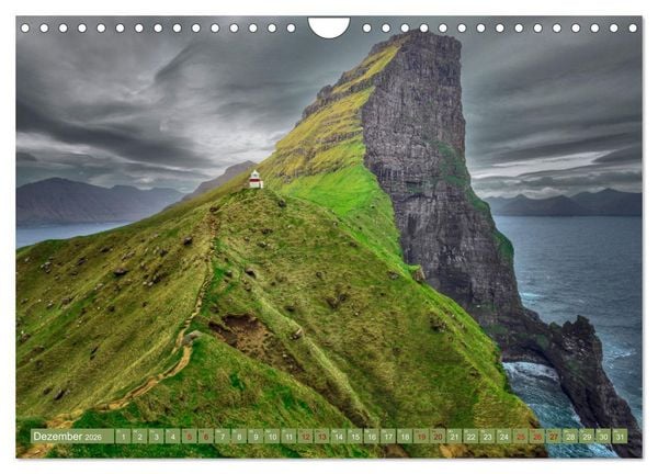 Produktbild: F&auml;r&ouml;er Inseln - Wo Schafe tanzen und die Natur im Winde fliegt (Wandkalender 2026 DIN A4 quer), CALVENDO Monatskalender