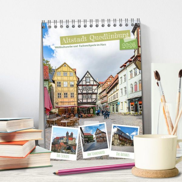 Produktbild: Altstadt Quedlinburg (Tischkalender 2026 DIN A5 hoch), CALVENDO Monatskalender