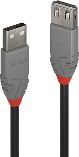 Produktbild: LINDY USB-Kabel USB 2.0 USB-A Stecker, USB-A Buchse 0.50m Schwarz 36701