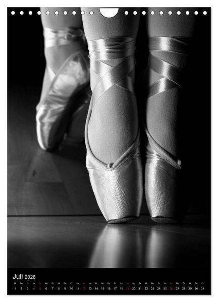 Produktbild: Ballett in Schwarzweiss (Wandkalender 2026 DIN A4 hoch), CALVENDO Monatskalender