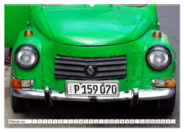 Produktbild: RENAULT 4CV - Frankreichs K&auml;fer auf Kuba (hochwertiger Premium Wandkalender 2026 DIN A2 quer), Kunstdruck in Hochglanz