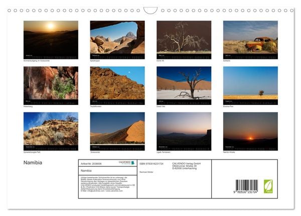 Produktbild: Namibia (Wandkalender 2026 DIN A3 quer), CALVENDO Monatskalender