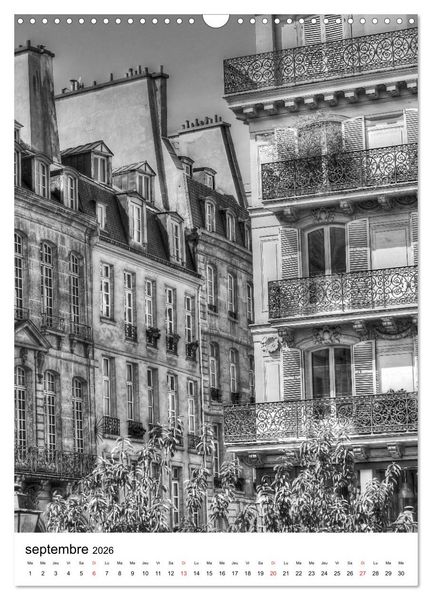 Produktbild: Paris noir blanc (Calendrier mural 2026 DIN A3 horizontal), CALVENDO calendrier mensuel