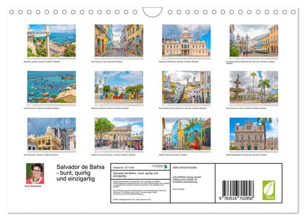 Produktbild: Salvador de Bahia - bunt, quirlig und einzigartig (Wandkalender 2026 DIN A4 quer), CALVENDO Monatskalender