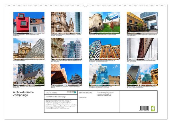 Produktbild: Architektonische Zeitspr&uuml;nge (Wandkalender 2026 DIN A2 quer), CALVENDO Monatskalender
