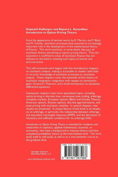 Produktbild: Introduction to Option Pricing Theory