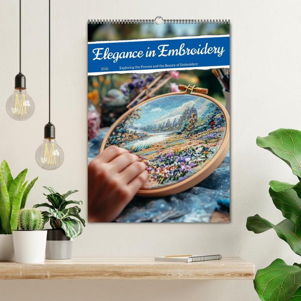 Produktbild: Elegance in Embroidery (Wall Calendar 2026 DIN A2 portrait), CALVENDO 12 Month Wall Calendar