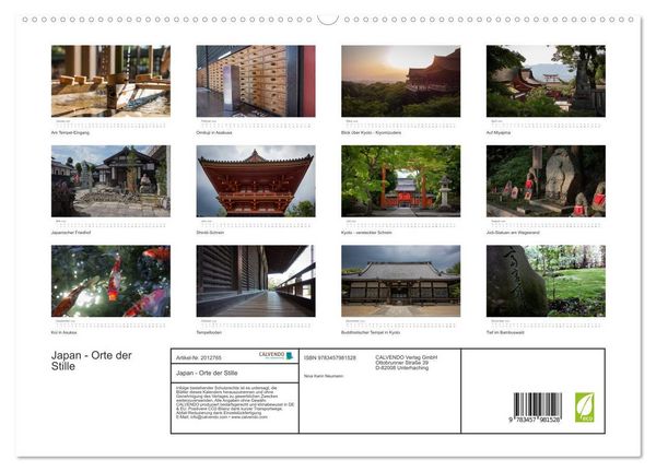 Produktbild: Japan - Orte der Stille (hochwertiger Premium Wandkalender 2026 DIN A2 quer), Kunstdruck in Hochglanz