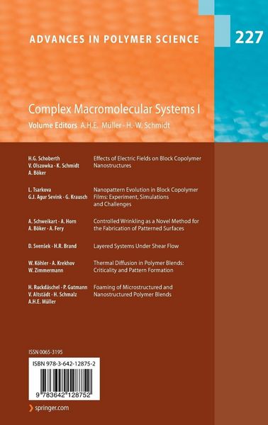 Produktbild: Complex Macromolecular Systems I
