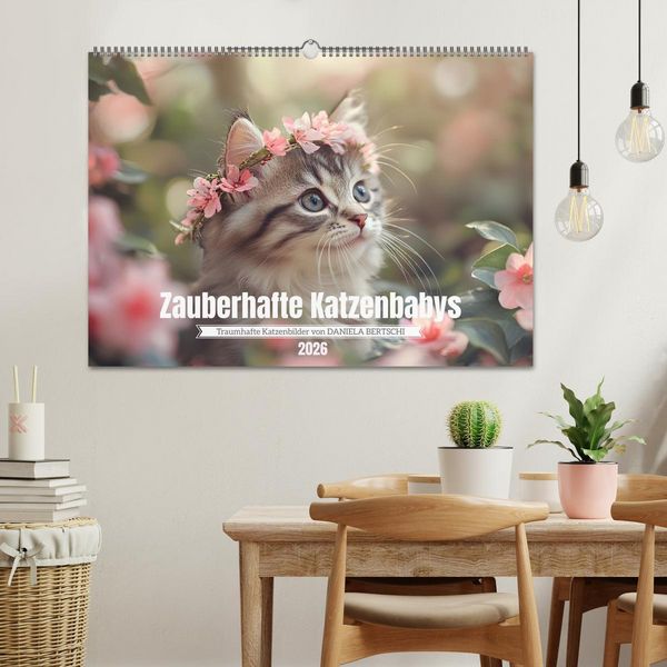 Produktbild: Zauberhafte Katzenbabys (Wandkalender 2026 DIN A2 quer), CALVENDO Monatskalender