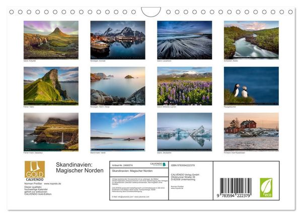 Produktbild: Skandinavien: Magischer Norden (Wandkalender 2027 DIN A4 quer), CALVENDO Monatskalender