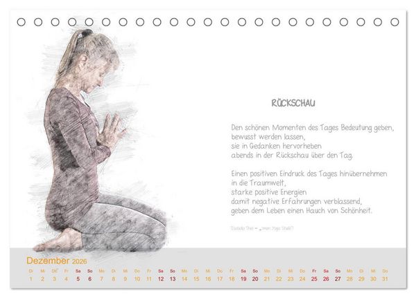 Produktbild: YOGA Inspirationen mit Texten zum Nachdenken (Tischkalender 2026 DIN A5 quer), CALVENDO Monatskalender