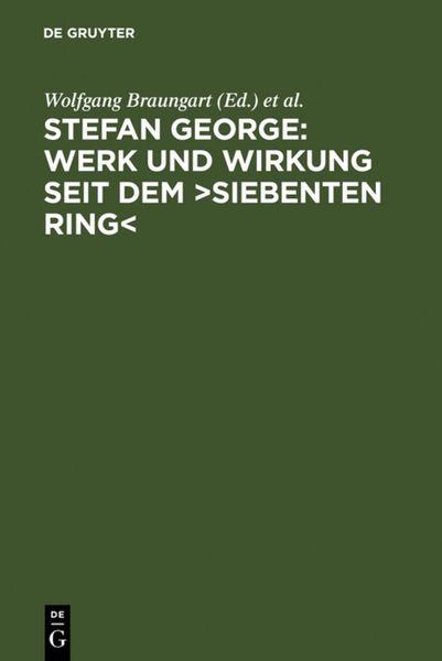Produktbild: Stefan George: Werk und Wirkung seit dem Siebenten Ring