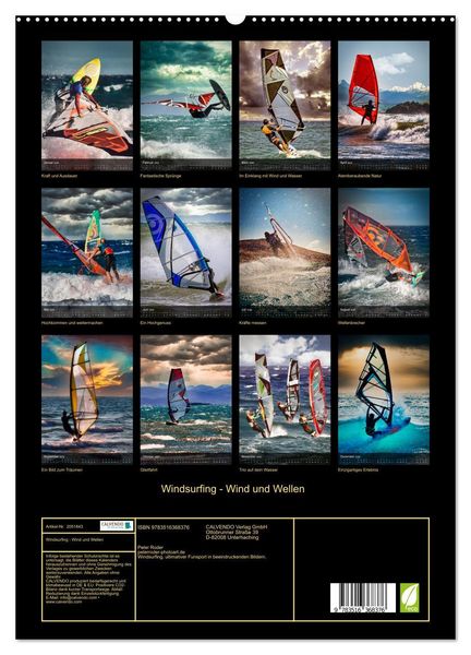 Produktbild: Windsurfing - Wind und Wellen (hochwertiger Premium Wandkalender 2026 DIN A2 hoch), Kunstdruck in Hochglanz