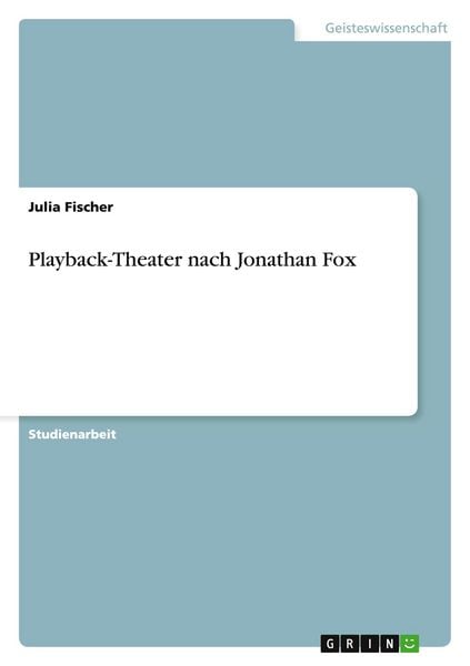 Produktbild: Playback-Theater nach Jonathan Fox